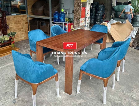 Bàn ghế ăn gỗ nệm cao cấp HTT26