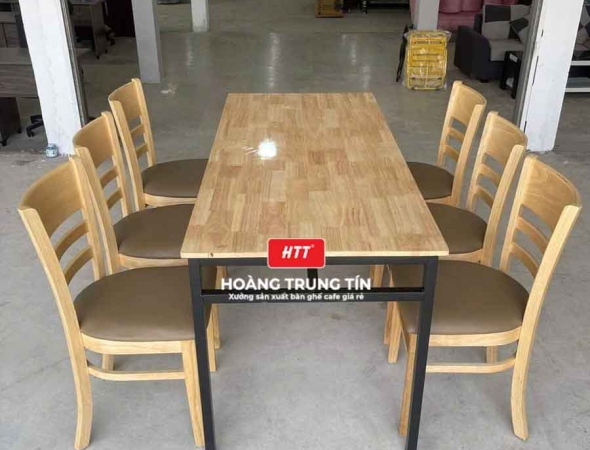 Bàn ghế ăn gỗ nệm cao cấp HTT40