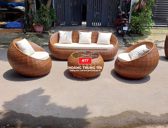 Bộ sofa cafe Mây Nhựa Cao cấp