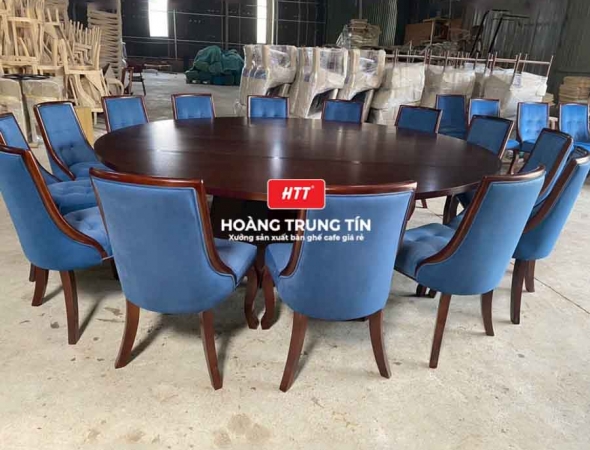 Bàn ghế ăn gỗ nệm cao cấp HTT12