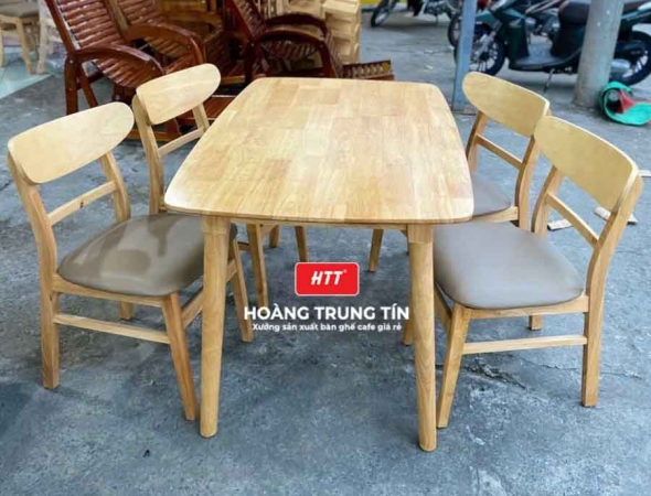 Bàn ghế ăn gỗ nệm cao cấp HTT39