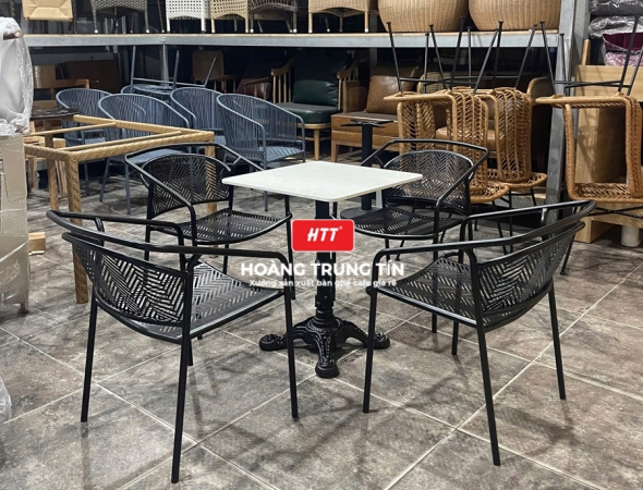 Bàn ghế cafe sắt ngoài trời HTT26