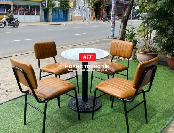 Bàn ghế cafe sắt nệm cao cấp HTT16