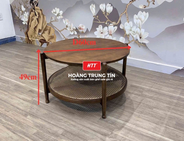 Bàn cafe bàn sofa gỗ mặt tròn  HTT14