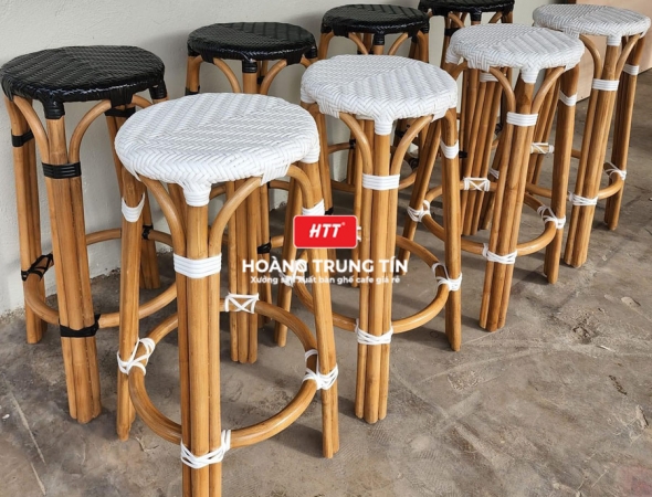 Ghế bar đan nhựa mây ngoài trời HTT002