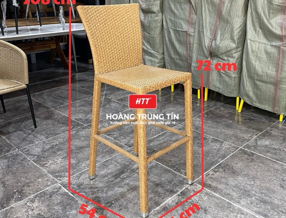 Bàn ghế bar đan nhựa mây ngoài trời HTT005