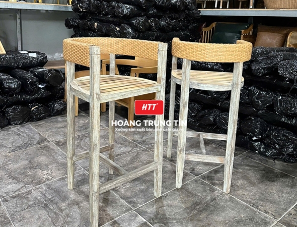Ghế bar đan nhựa giả mây HTT03