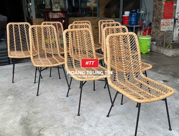 Ghế cafe đan nhựa mây ngoài trời HTT009