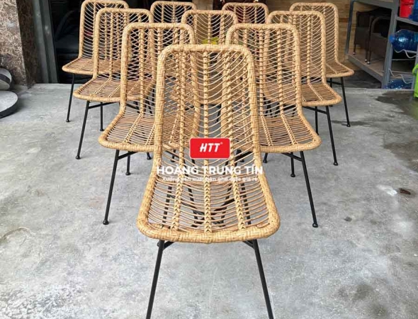 Ghế cafe đan nhựa mây ngoài trời HTT009