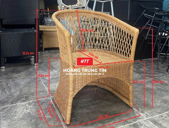 Ghế cafe đan nhựa mây ngoài trời HTT065