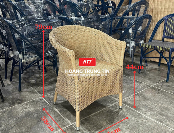 Ghế cafe đan nhựa mây ngoài trời HTT048