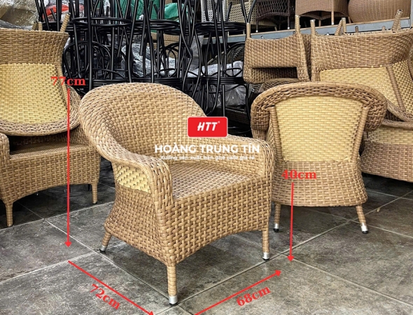Ghế cafe đan nhựa mây ngoài trời HTT066