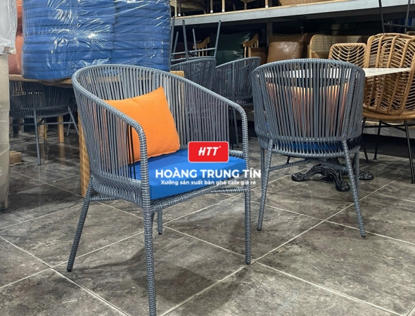 Ghế cafe đan nhựa mây ngoài trời HTT067