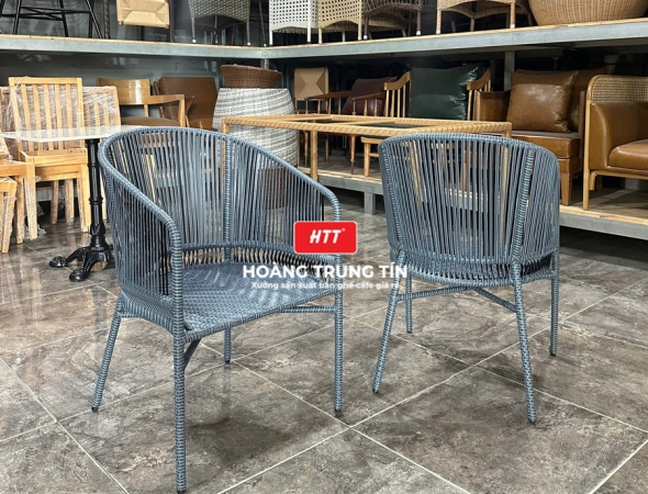 Ghế cafe đan nhựa mây ngoài trời HTT067