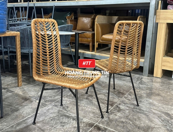 Ghế cafe đan nhựa mây ngoài trời HTT068