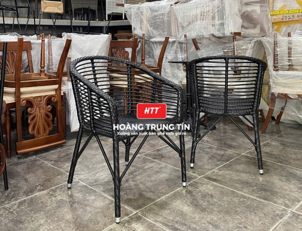 Ghế cafe đan nhựa mây ngoài trời HTT069