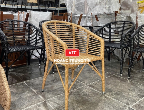 Ghế cafe đan nhựa mây ngoài trời HTT070