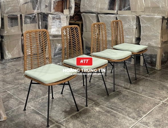 Ghế cafe đan nhựa mây ngoài trời HTT068