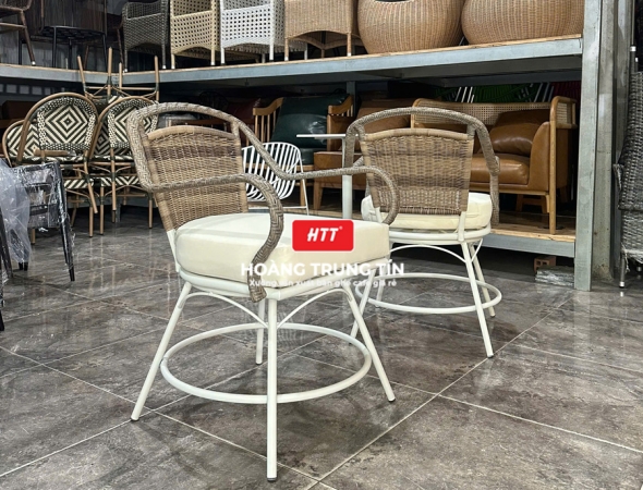 Ghế cafe đan nhựa mây ngoài trời HTT071