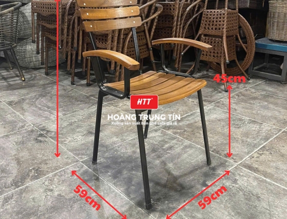 Ghế cafe fansipan sắt gỗ HTT01