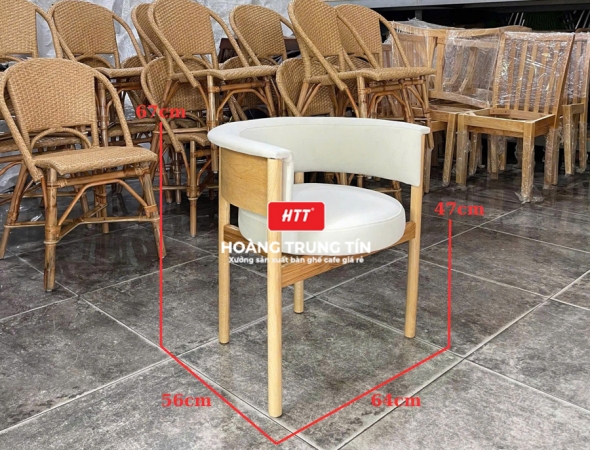 Ghế cafe gỗ nệm cao cấp HTT57