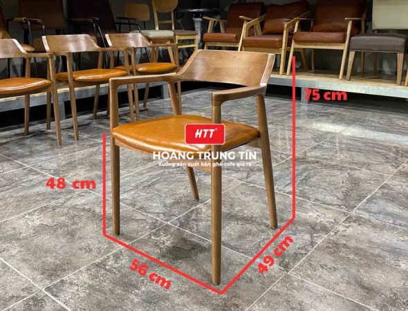 Ghế cafe gỗ nệm cao cấp HTT01