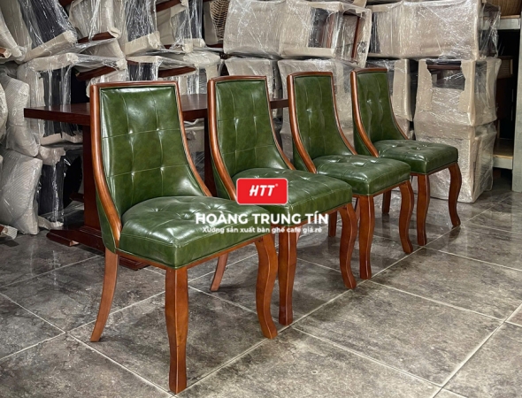 Bàn ghế nhà hàng gỗ nệm cao cấp HTT01