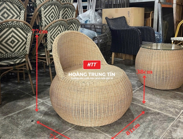 Ghế cafe đan nhựa mây ngoài trời HTT059