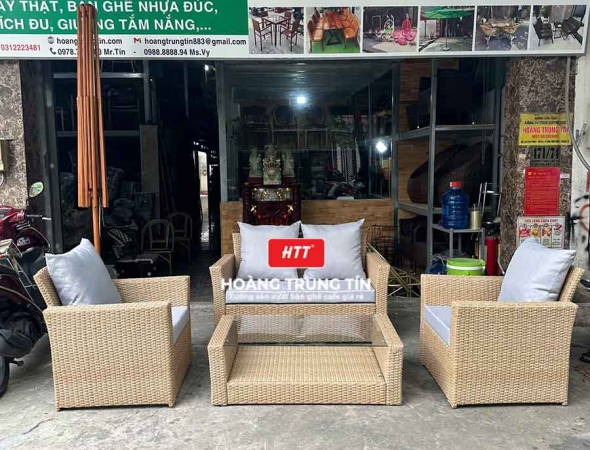 Sofa đan nhựa giả mây HTT003