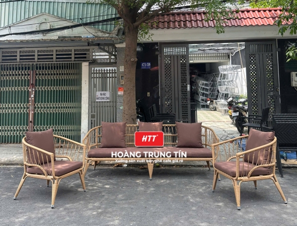 Sofa đan nhựa giả mây HTT058