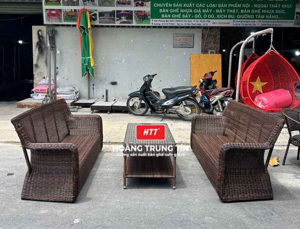 Sofa đan nhựa giả mây HTT004