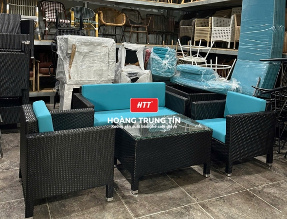 Sofa đan nhựa giả mây HTT057
