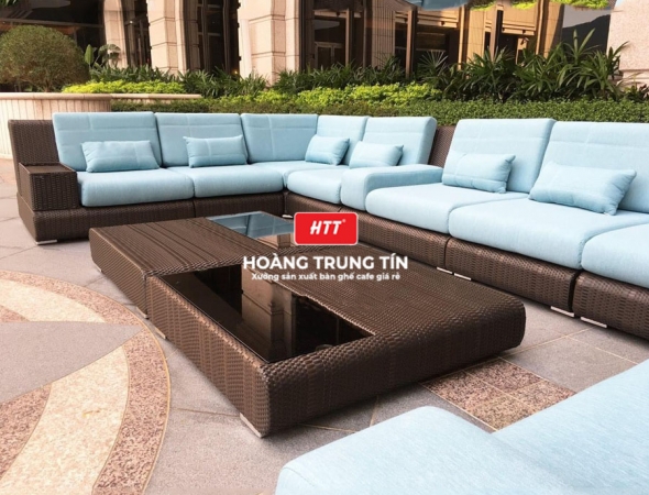 Sofa đan nhựa giả mây HTT018