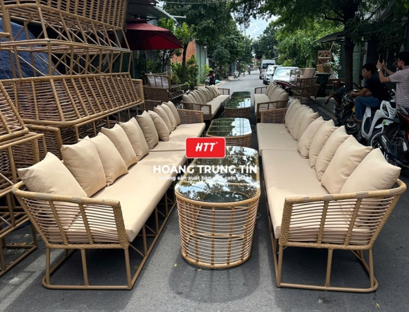 Sofa đan nhựa giả mây HTT059
