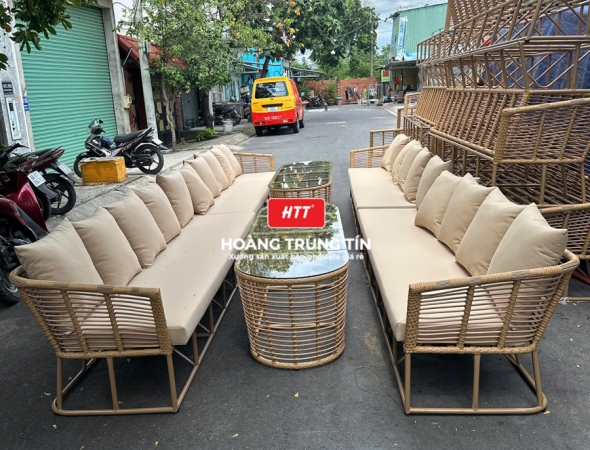 Sofa đan nhựa giả mây HTT059
