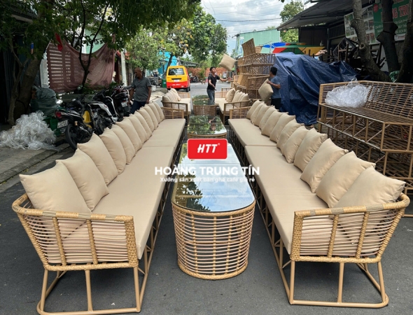 Sofa đan nhựa giả mây HTT060