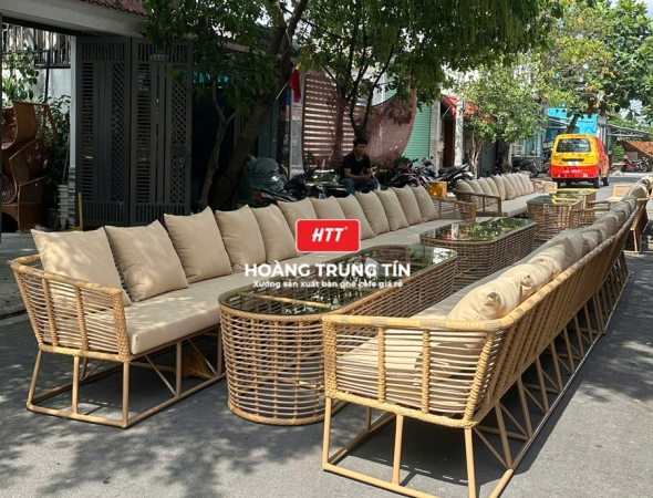 Sofa đan nhựa giả mây HTT060