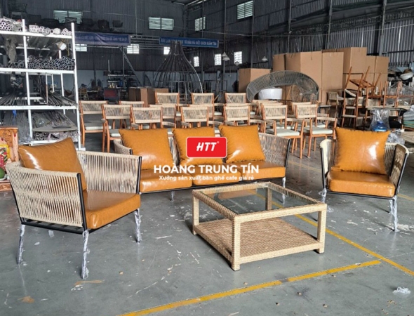 Sofa đan nhựa giả mây HTT031