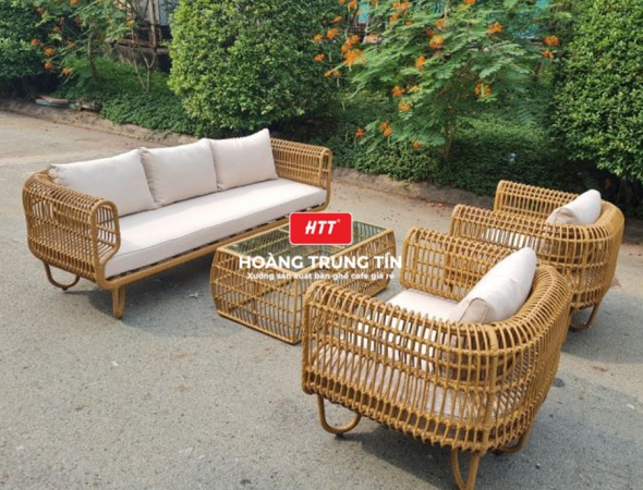 Sofa đan nhựa giả mây HTT011