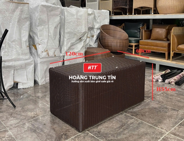Bàn ghế sofa trứng đan nhựa mây HTT066