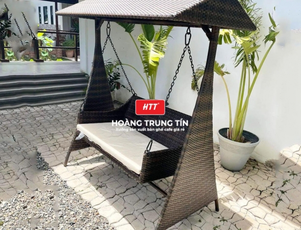 Xích đu đan nhựa giả mây HTT24