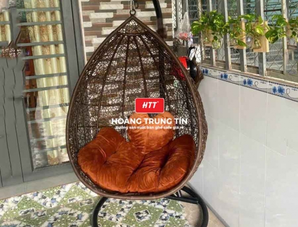 Xích đu đan nhựa giả mây HTT11