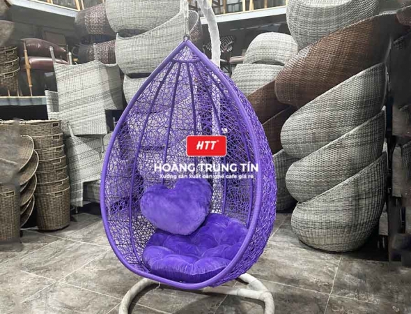 Xích đu đan nhựa giả mây HTT13