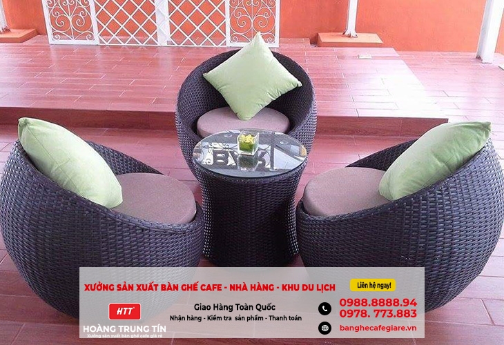 Xưởng bàn ghế cafe mây nhựa outdoor tại Hòa Bình