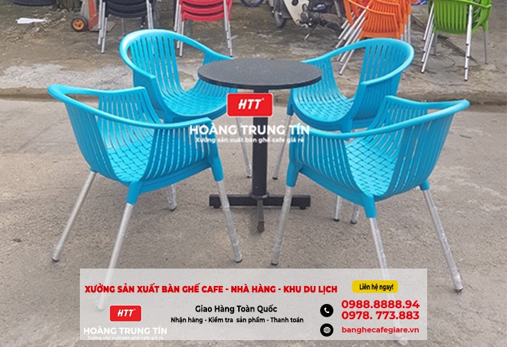 Sản xuất bàn ghế nhựa giá rẻ cho quán cafe sân vườn tại Đồng Tháp