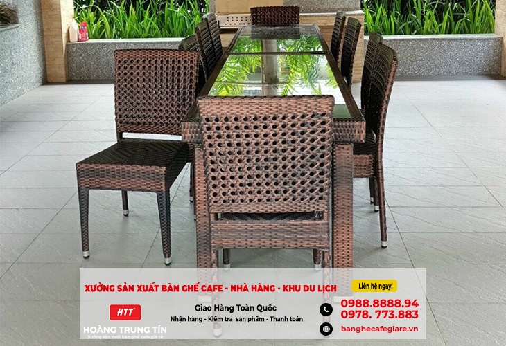 Bộ bàn ghế nhựa giá rẻ cho nhà hàng tại Vĩnh Long
