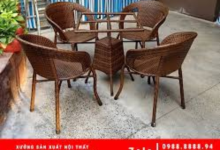 Thiết kế không gian sống đẳng cấp cùng bàn ghế nhựa giả mây ngoài trời
