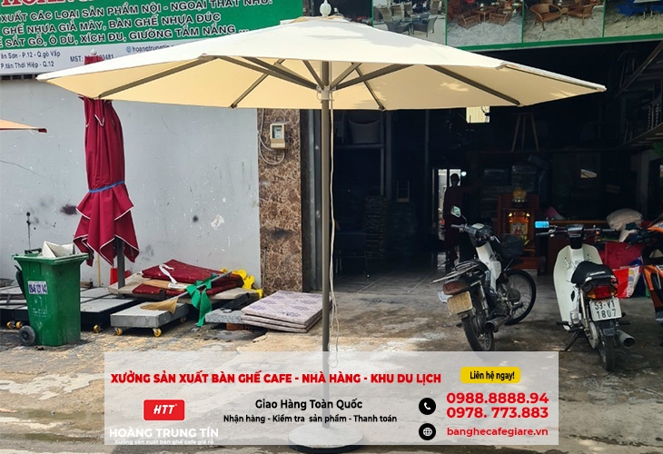 Dù che nắng bền đẹp cho quán cafe tại Quảng Ngãi