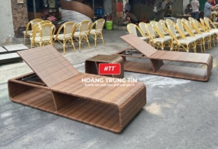 Ghế hồ bơi nhựa giả mây thư giãn – Chất liệu an toàn, thiết kế tiện dụng