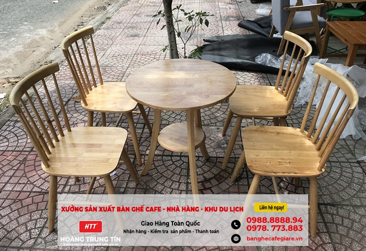 Bàn ghế cafe gỗ chất lượng giá rẻ tại Hòa Bình